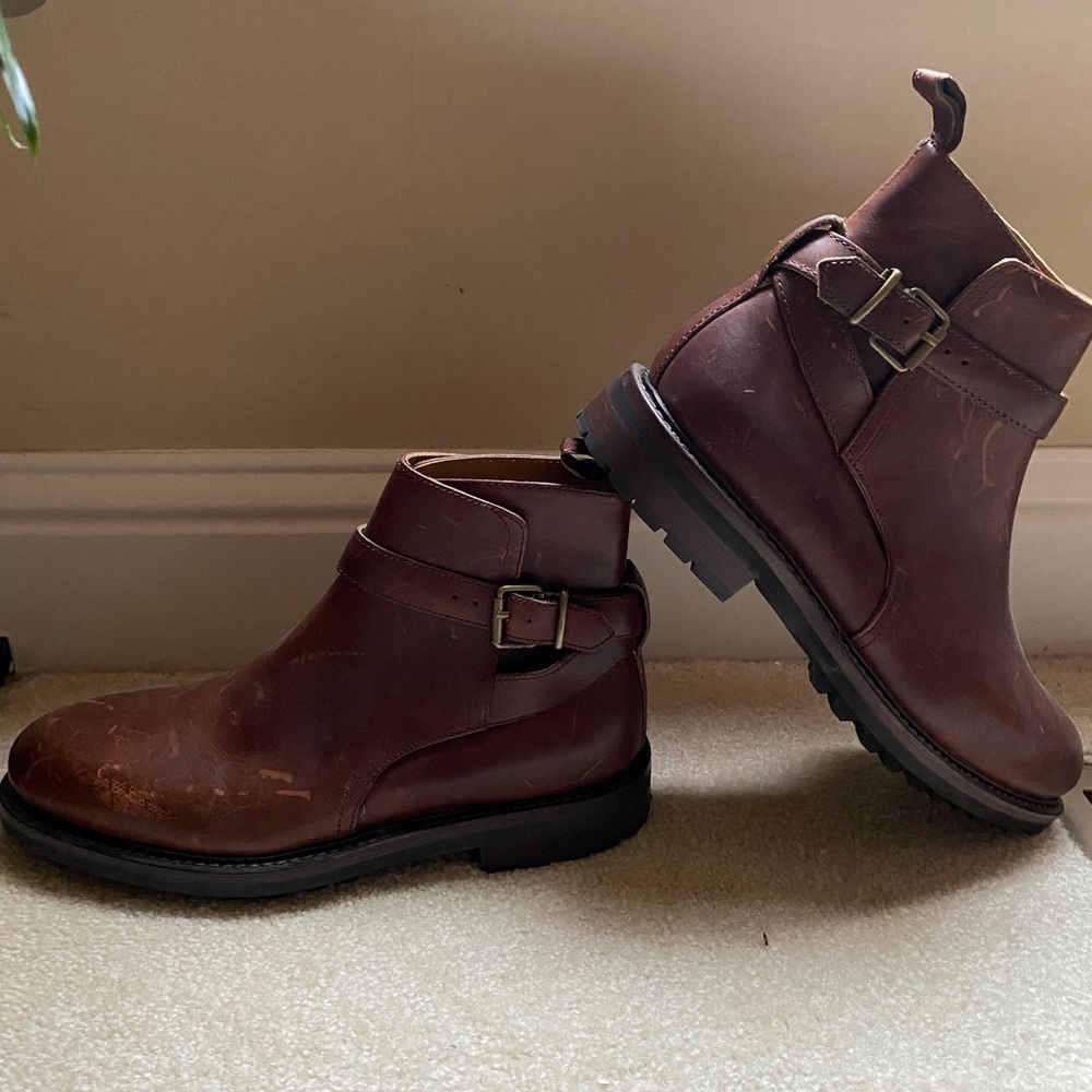 New men premium Leather Polo boots, size 9D